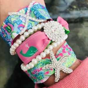 Preppy Whales coconut Jungle bracelet set